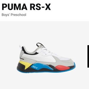 Puma boys toddler rsx sneakers white with multi color